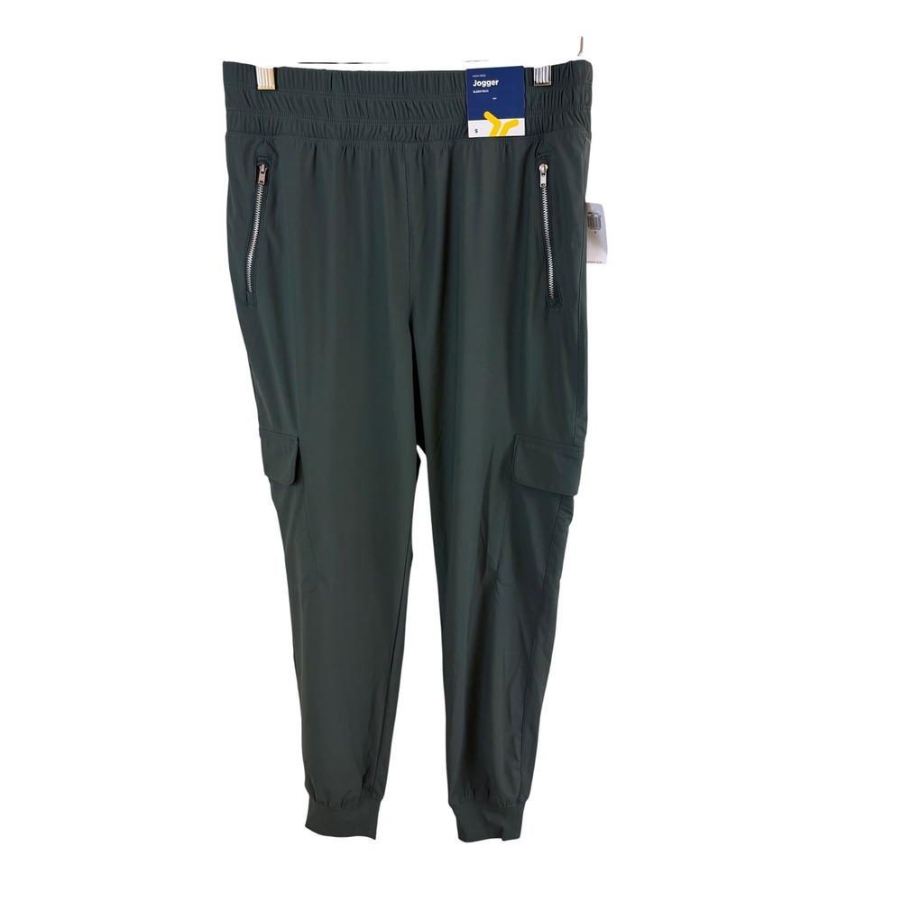 Old Navy Sleektech Cargo Jogger Women Small Dark Ivy Green High Rise Go-Dry